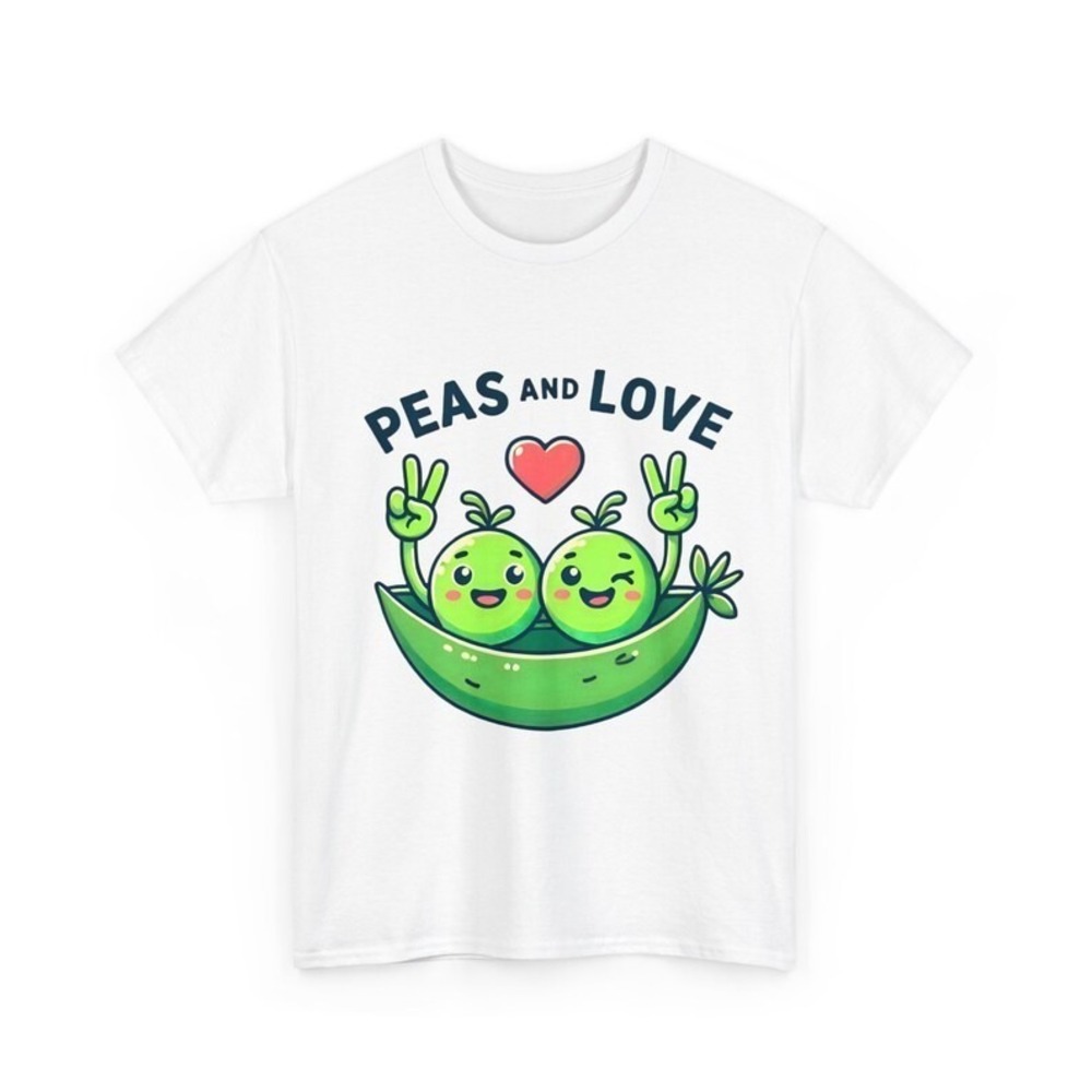Peas And Love T-Shirt - Unisex Cotton T-Shirt For Fun Lovers
